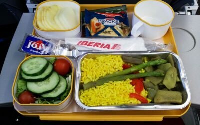 Comida vegetariana en el Avión