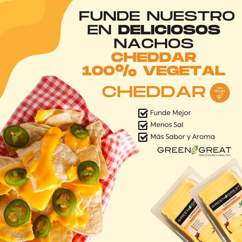 Cheddar Vegano Nachos Green&Great